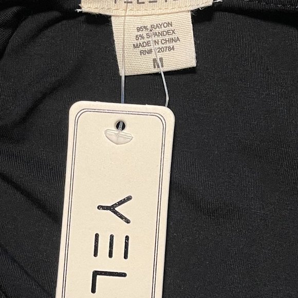 NWT Women’s Yelete Long Sleeve Cut Out Open Back Top Size M Black - Picture 6 of 6